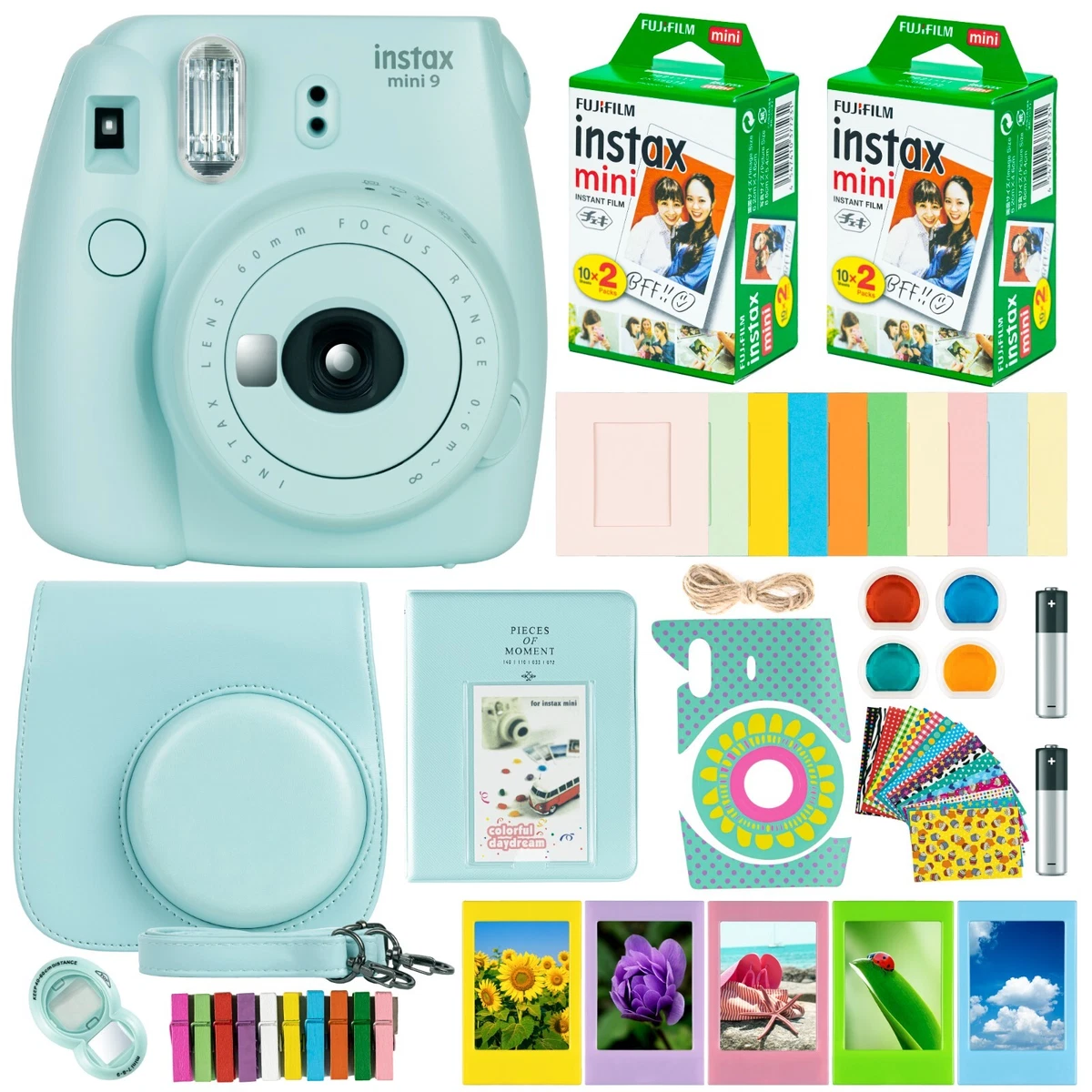 FujiFilm Instax Mini 9 Instant Camera + 40 Fuji Film + Full Accessory Kit