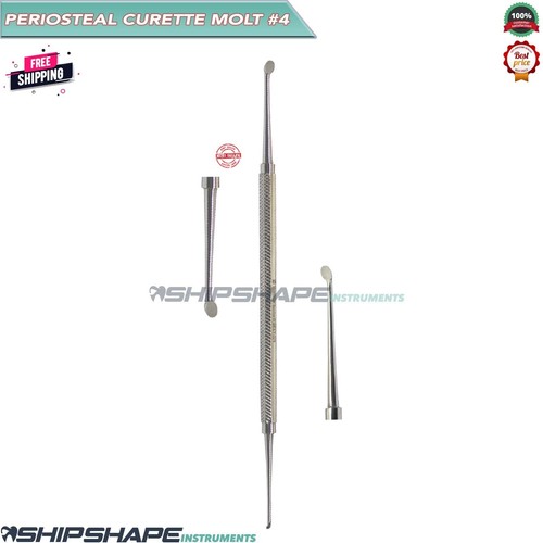 2/4 Molt Curette, Calculus, Plaque, Cyst Tooth Socket Remover Dental Instruments - Picture 9 of 9