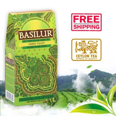 Basilur Premium Quality 100% Ceylon Tea Green Valley Loose 100g 3.5 oz Packet