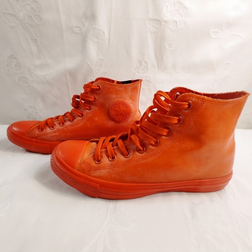Converse Chuck Taylor All Star Men's Size 10 Orange Red High Basketball Shoe - Picture 3 of 10