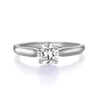 Ladies Sterling 925 Silver Brilliant Cut White Sapphire Solitaire Ring Size S