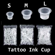 100-1000pcs Tattoo Ink Cups Plastic Cups Pots Pigment Cosmetic Microblading Caps