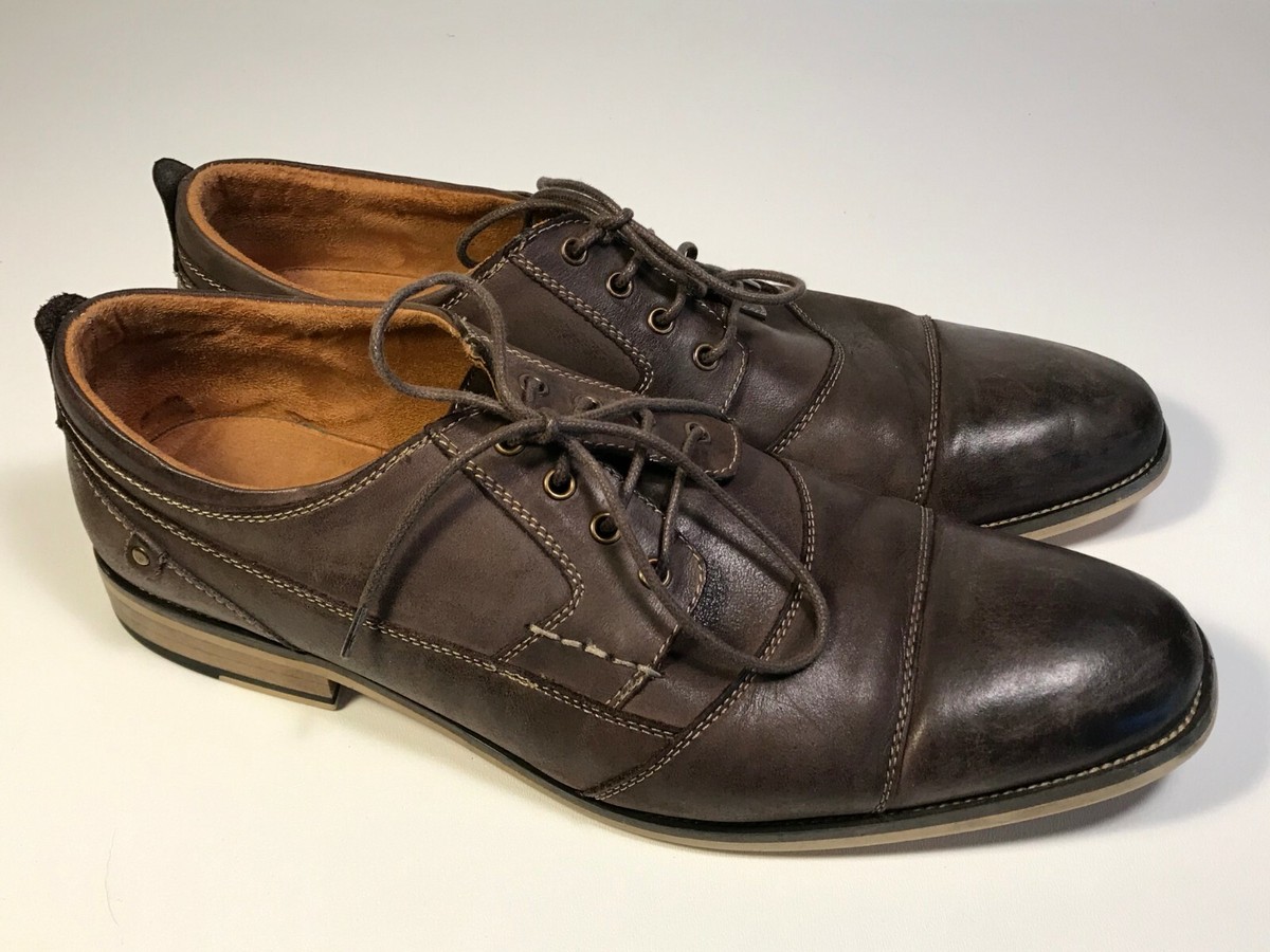 Steve Madden Kesslo Brown Leather Cap Toe Oxfords Men Size  display picture 2