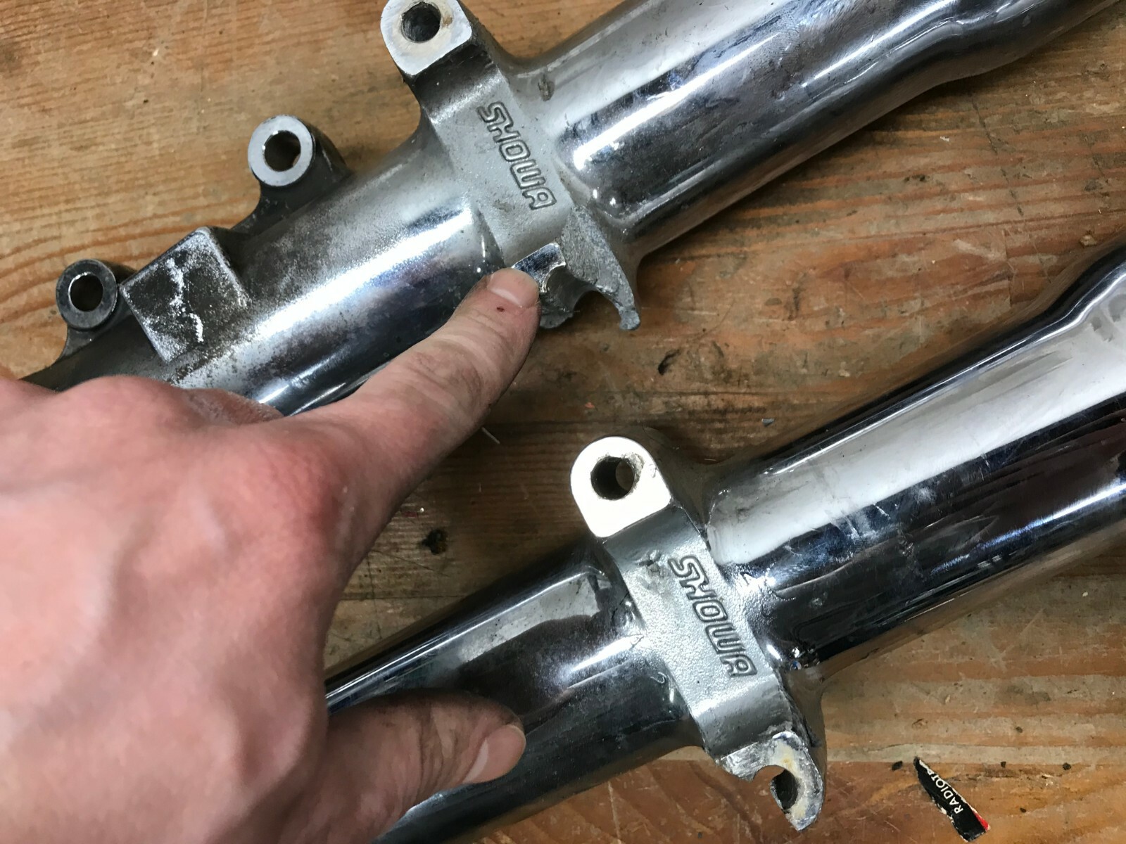 0710 Chrome Harley Fork Legs tubes & Sliders Heritage Fatboy Used