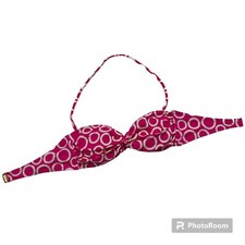 Victoria  s Secret Pink Circles Pattern Halter Bikini Top ONLY Swim Suit XS