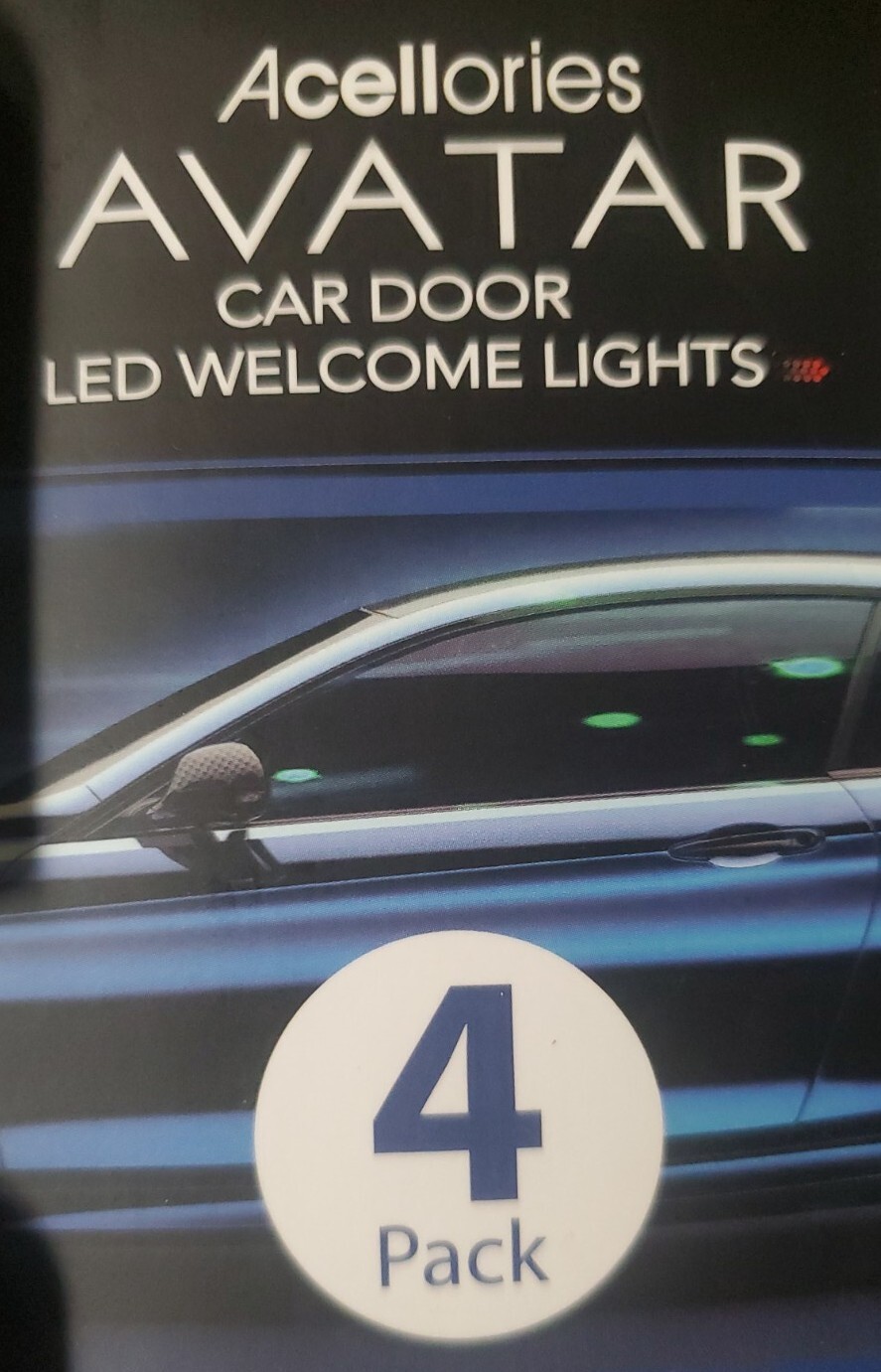 AVATAR car door LED lights 4 PACK BLUE Acellories NEW RARE + STICKERS eBay
