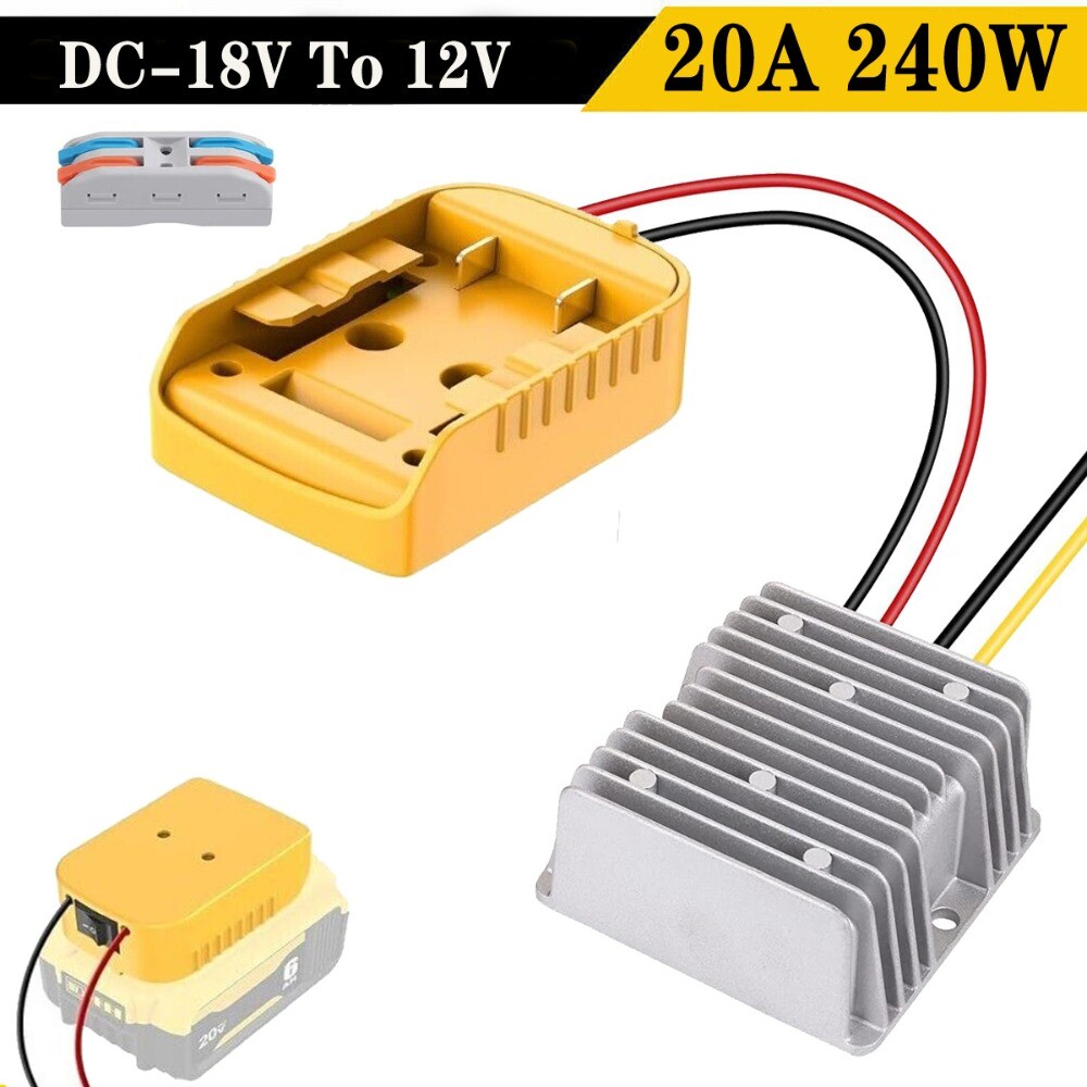 20A 240W Voltage Regulator Step Down DC 20V to 12V DIY Converter for Dewalt