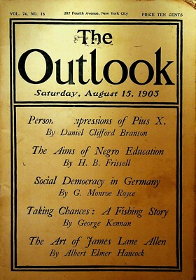 Outlook Magazine August 15 1903 James Lane Allen Pope Pius X Nelson Miles