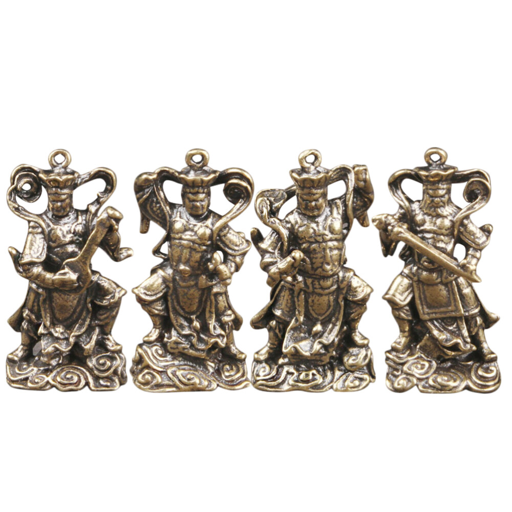 4Pcs Metal Brass Craft Figurine Home Decoration Brass Figurine Desk
