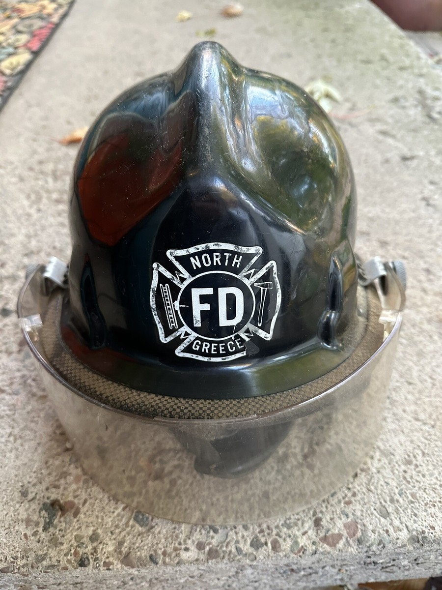 Cairns Bro Fire Fighter Helmet 1980s Era Greece/Rochester New York Fire  Dept