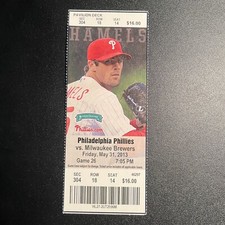 Phillies Vs. Brewers 05/31/ 13 Ticket Jonathan Lucroy & Dominic Brown 2 HRs BOTH