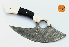 CUSTOM MADE FORGED DAMASCUS STEEL ULU CHEF KNIFE KITCHEN ALASKAN KNIFE 2698