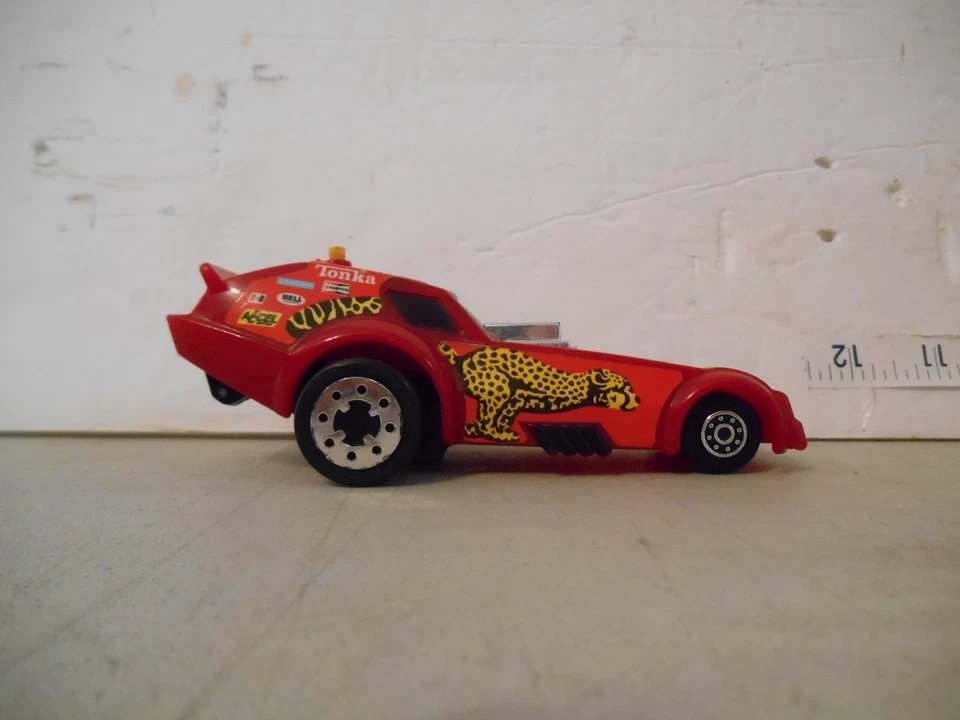 #1014# 1983 Vintage Tonka Car Cheat N Chetah Red Dragster Engranado Foto 3 de 4