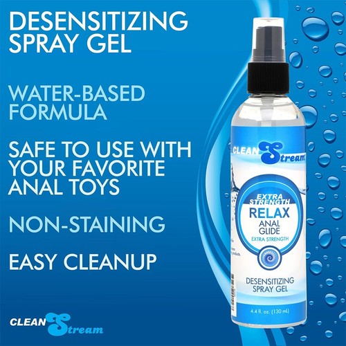 CleanStream RELAX EXTRA STRENGTH Anal Lubricant Desensitizing Ass Lube 130ml - Picture 2 of 6