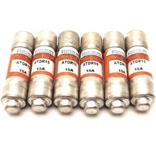 Lot of 6 Ferraz Shawmut ATDR15 Time Delay Fuse, Class CC, 15A, 600v AC/300v DC