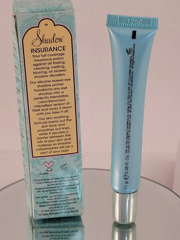 Too Faced Shadow Insurance Anti-Crease Eye Shadow Primer .35 oz Full Sz NIB RARE - Image 3 of 4