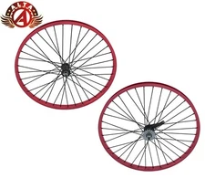 ALTA 26" X 2.125 CRUISER FRONT OR COASTER WHEEL 36 SPOKE 12G 3/8 AXLE RED.