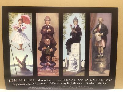 VINTAGE DISNEY DISNEYLAND HAUNTED MANSION STRETCHING PORTRAIT POSTER 24  X 18 