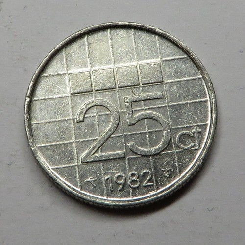 Netherlands 25 Cents 1982 Nickel KM#204