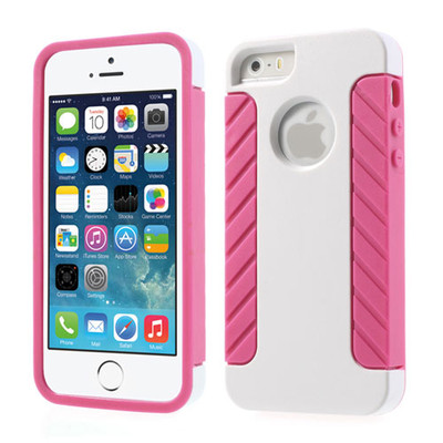 Phone Shield Case For iPhone 5 - White and Rose 