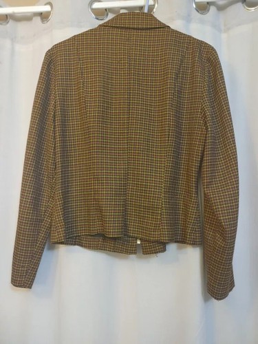 Scarlett Women Plaid Long Sleeve Zip Up Blazer Size 9-10 - Picture 2 of 7