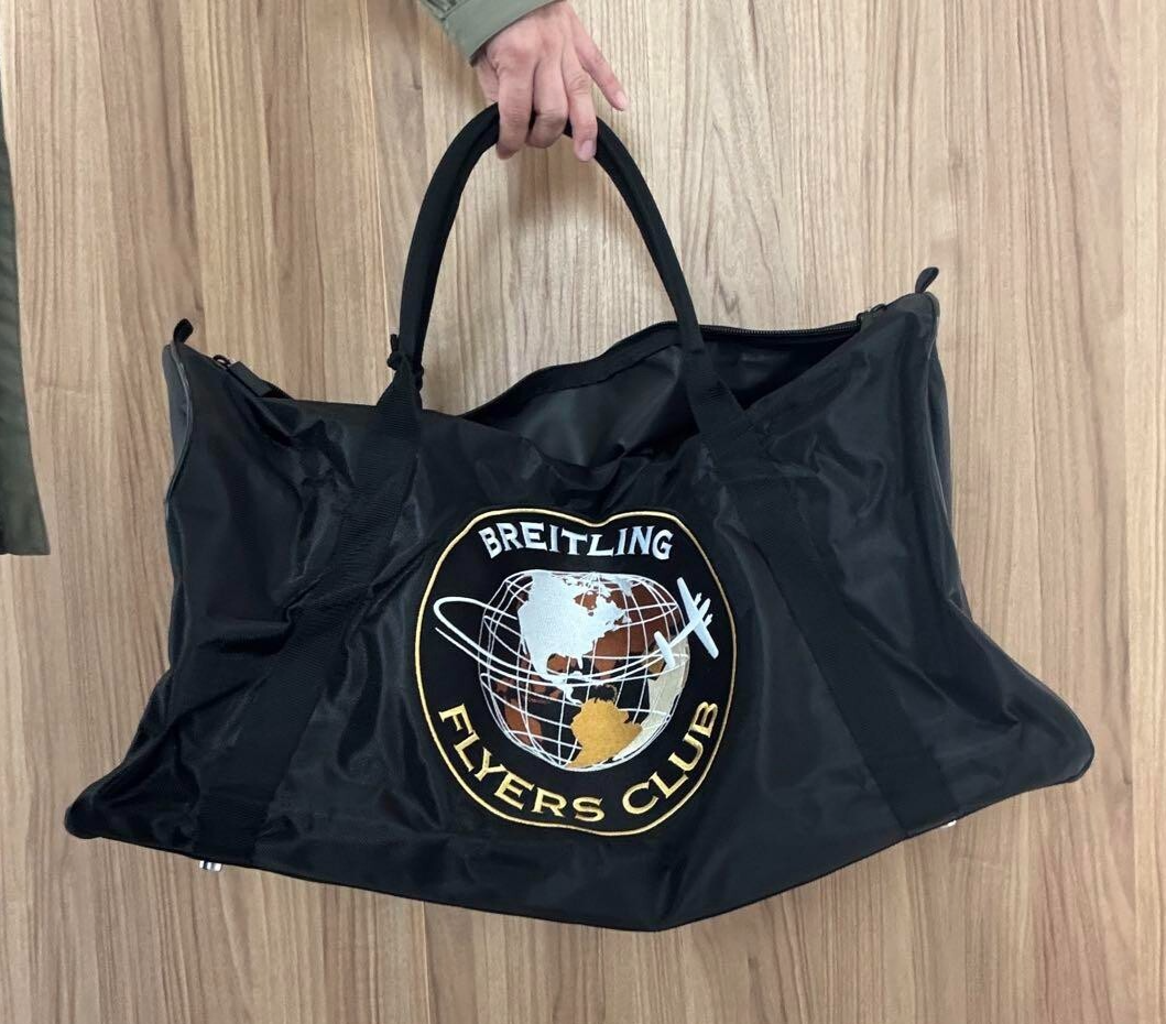 BREITLING FLYERS CLUB Novelty Logo Embroidery Black Nylon