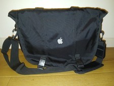 Apple Black Messenger Bag With Grey Apple Log...