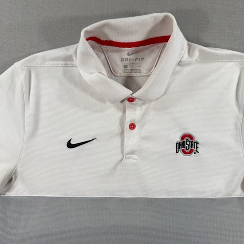 Nike Ohio State Buckeyes Poloshirt Herren Small Weiß Kurzarm University - Bild 3 von 8
