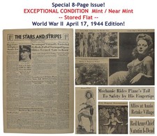 World War WW II Stars and Stripes Newspaper April 17, 1944 Russia Tokyo Air Raid