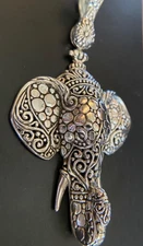 Sarda,Bali Handcrafted, Amazing, Majestic, Sterling, Elephant Enhancer/Pendant