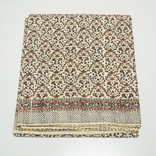 Handmade Neutral Floral Kantha Quilt Handmade Cotton Boho Bedding Throw