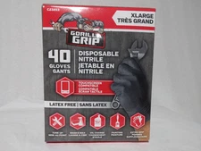 GORILLA GRIP DISPOSABLE NITRILE GLOVES, 40 COUNT, X LARGE