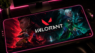 Valorant RGB XXL Mouse Pad: Jett, reyna, omen, sage, phoenix, desk mat