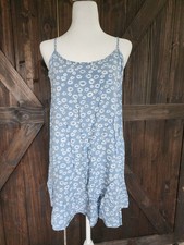 Wild Fable Womens Blue Floral Sun Dress Adjustable Straps Size M