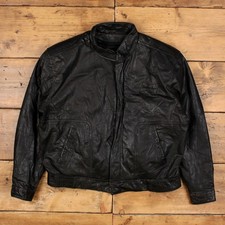 Vintage Schilf Lederjacke XL 90er Budweiser B...