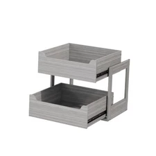 Pull Out Drawers For Cabinets Slide Out Wooden 15" W x 21.65" D x 17" H Gray