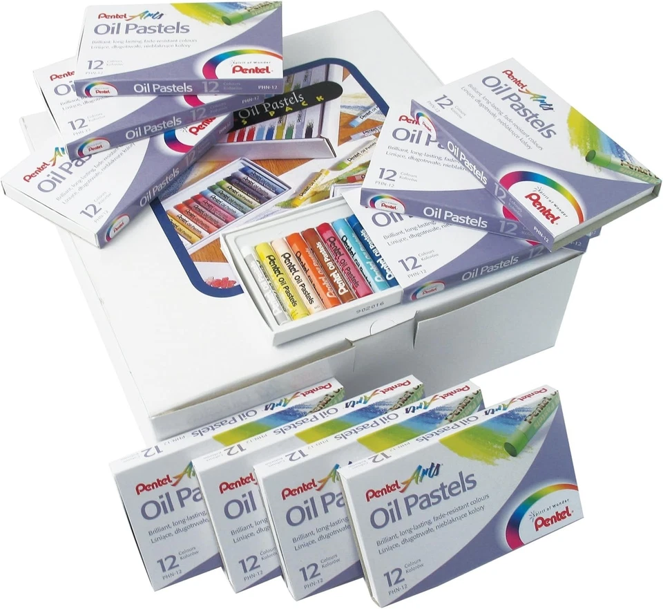 Brillantes pasteles al óleo resistentes a la decoloración - 36 paquetes de 12 colores para jóvenes creativos Foto 3 de 4