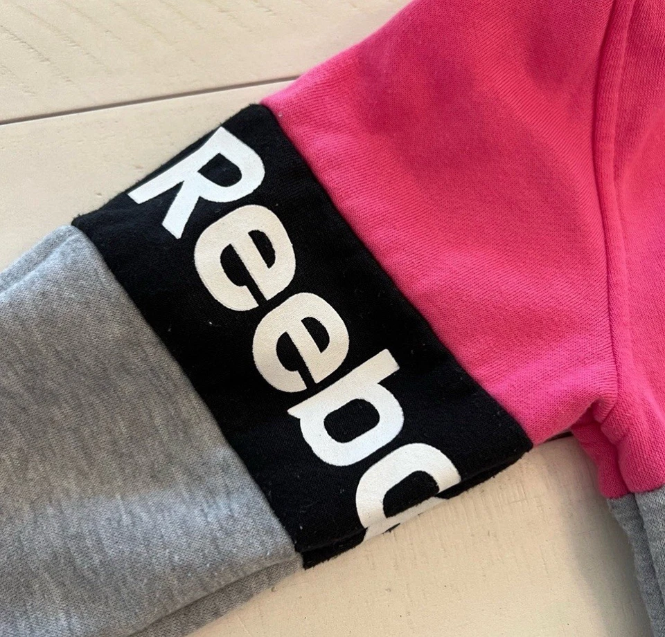  Sudadera con Capucha Reebok Niña/Adolescente Rosa y Gris Cremallera con Bolsillos M (10-12) Foto 3 de 4