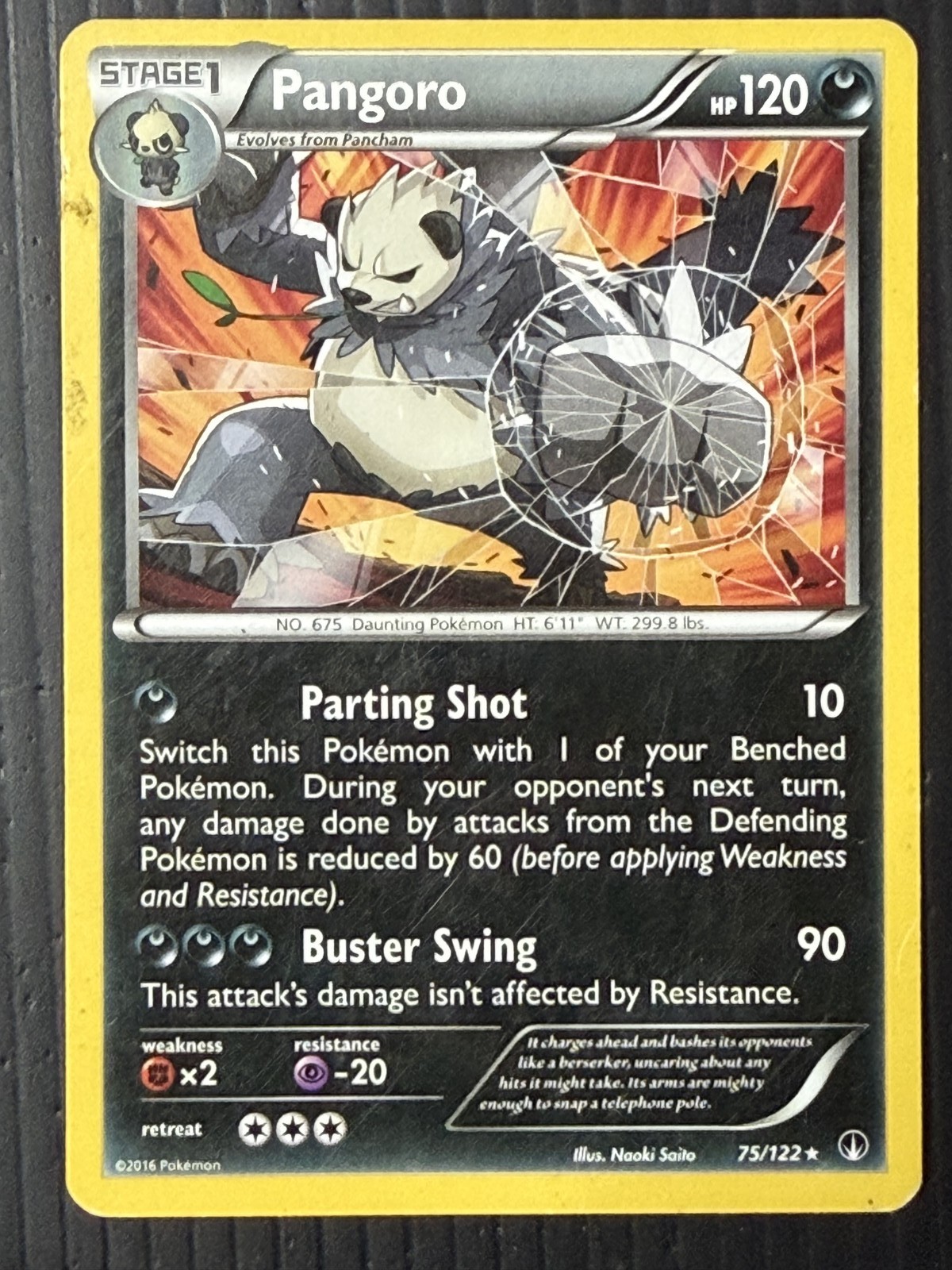 Pangoro 75/122 Rare XY - BREAKpoint Pokemon Moderately Played