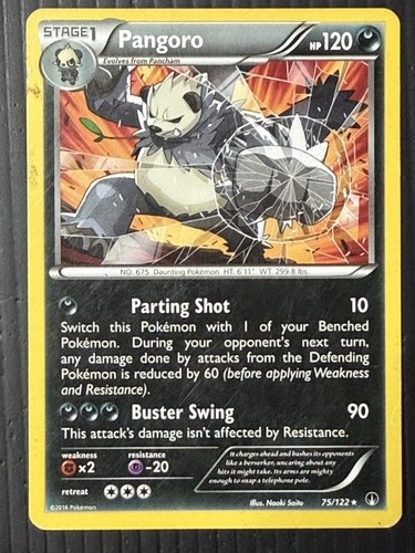 Pangoro 75/122 Rare XY - BREAKpoint Pokemon Moderately Played