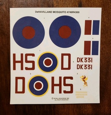 Revell De Havilland Mosquito Mk IV 1:32 Model Kit #4746 Decals