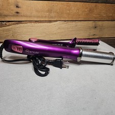 Instyler Rotating Curl Iron Straightener 1.25" Barrel Purple Model IS1001.1 EUC