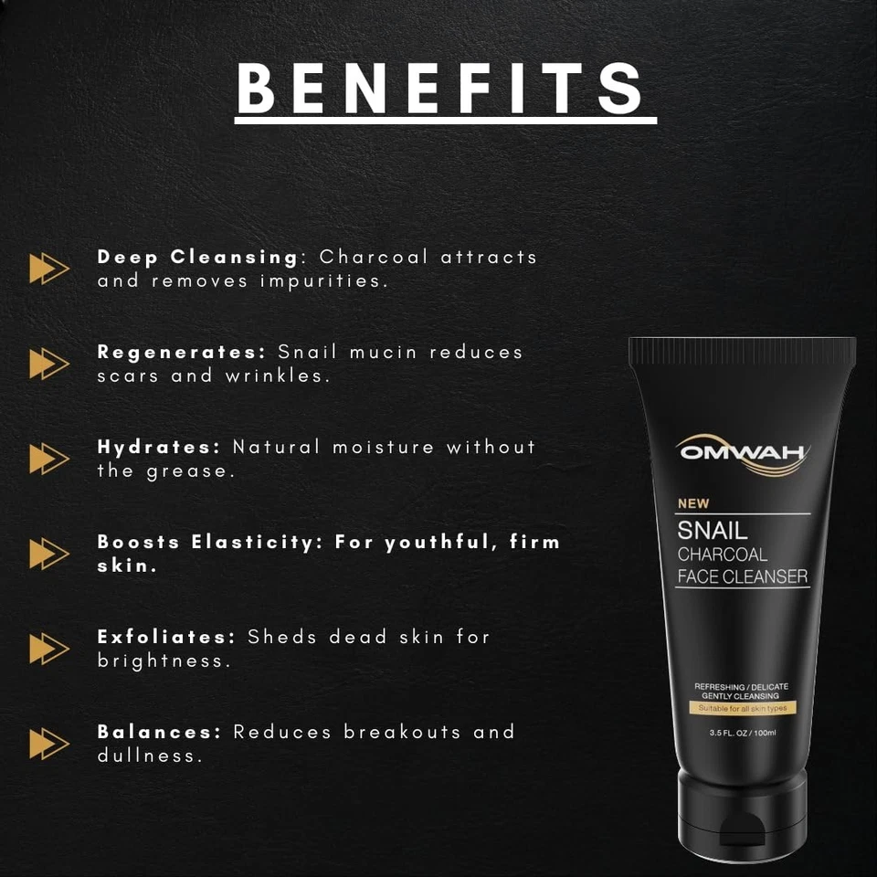 Hidratación intensa y limpieza profunda con gel de carbón mucina de caracol - 3,5 OZ Foto 4 de 4