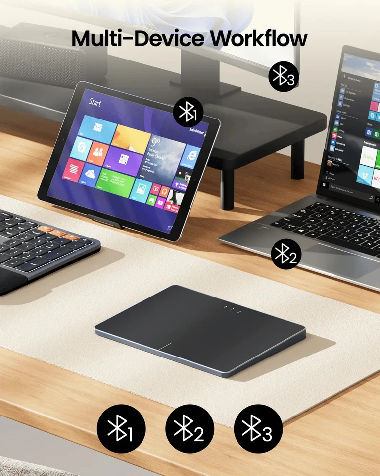 Trackpad for Windows 10 & 11 3-in-1 Connectivity Modes Precision Control Black - Image 4 of 4