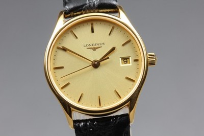 Longines Lyre L4.259.2 25mm Damen Quarzuhr Gold Zifferblatt Original Band...