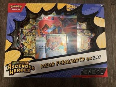 Pokemon TCG Mega Evolution Ascended Heroes Mega Feraligatr EX Box 6 Cards