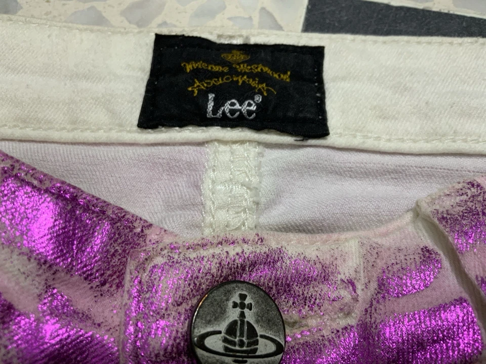 Pantalón para mujer LEE X VIVIENNE WESTWOOD M.I.Turkey rosa mezcla de algodón talla 27. PEC Foto 4 de 4