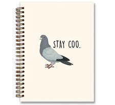 foedor Stay Coo Bird Cool Pigeon Funny Spiral Notebook 8.0x5.0x0.5 in, white