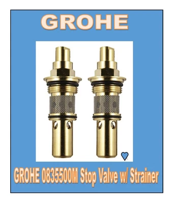 GROHE 0835500M Stop Valve with Strainer – Pair – Genuine OEM – NEW