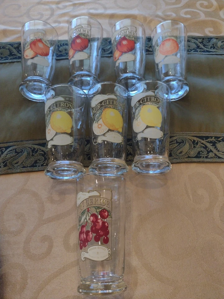 8 vasos depositantes Williams Sonoma 6" Jus deFruits marca 14 OZ, CitronCerisePomme Foto 3 de 4